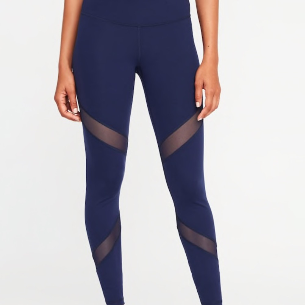 High-Rise Mesh-Panel Elevate Compression Leggings